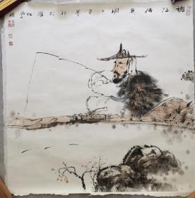 胡林画家 ，湖南著名画家胡林老师精品人物画，四尺斗方，出版作品，托片