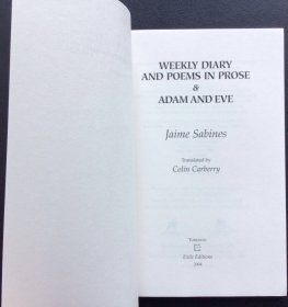 Jaime Sabines《Weekly Diary and Poems in Prose & Adam and Eve》