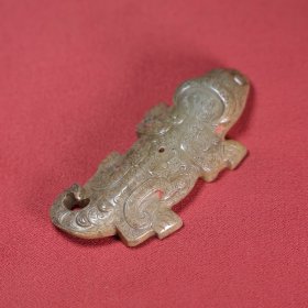 旧藏和田玉壁虎把件