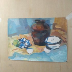 (包邮)西安美院参览下架作品[静物]水粉画作品，典雅精致，是家居悬挂装饰的不错选择，颇具观赏性...