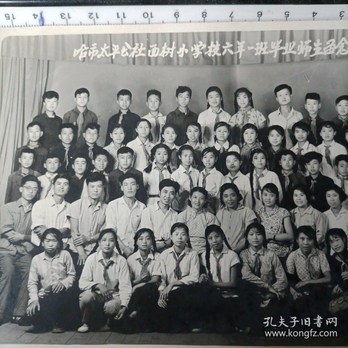 老相片：（哈尔滨市太平公社，西树小学校六年一班毕业师生留念）1962年 xp1