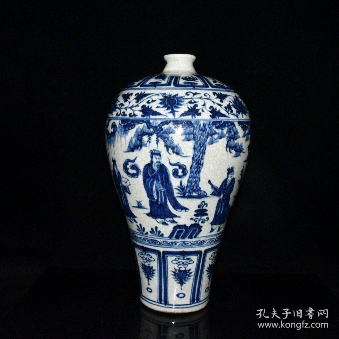 元青花开片人物故事梅瓶【44×25.5cm】