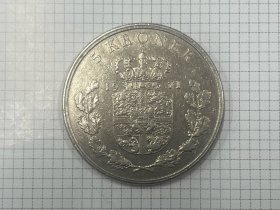 丹麦 老版 5克朗 1971 大型镍币 15挂号包邮