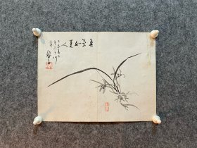 古笔兰花图，【富冈鉄斋】