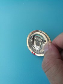 毛主席像章 “毛主席万岁 沈阳军区黑龙江生产建设兵团 ’背文‘”（正面图:毛主席头像放光芒 山水风景；背文：前已述）[规格尺寸：4*4cm]【北大荒知青 文 革 胸章 上山下乡纪念章 稀缺题材 收藏佳品；实物拍照 品质自鉴】