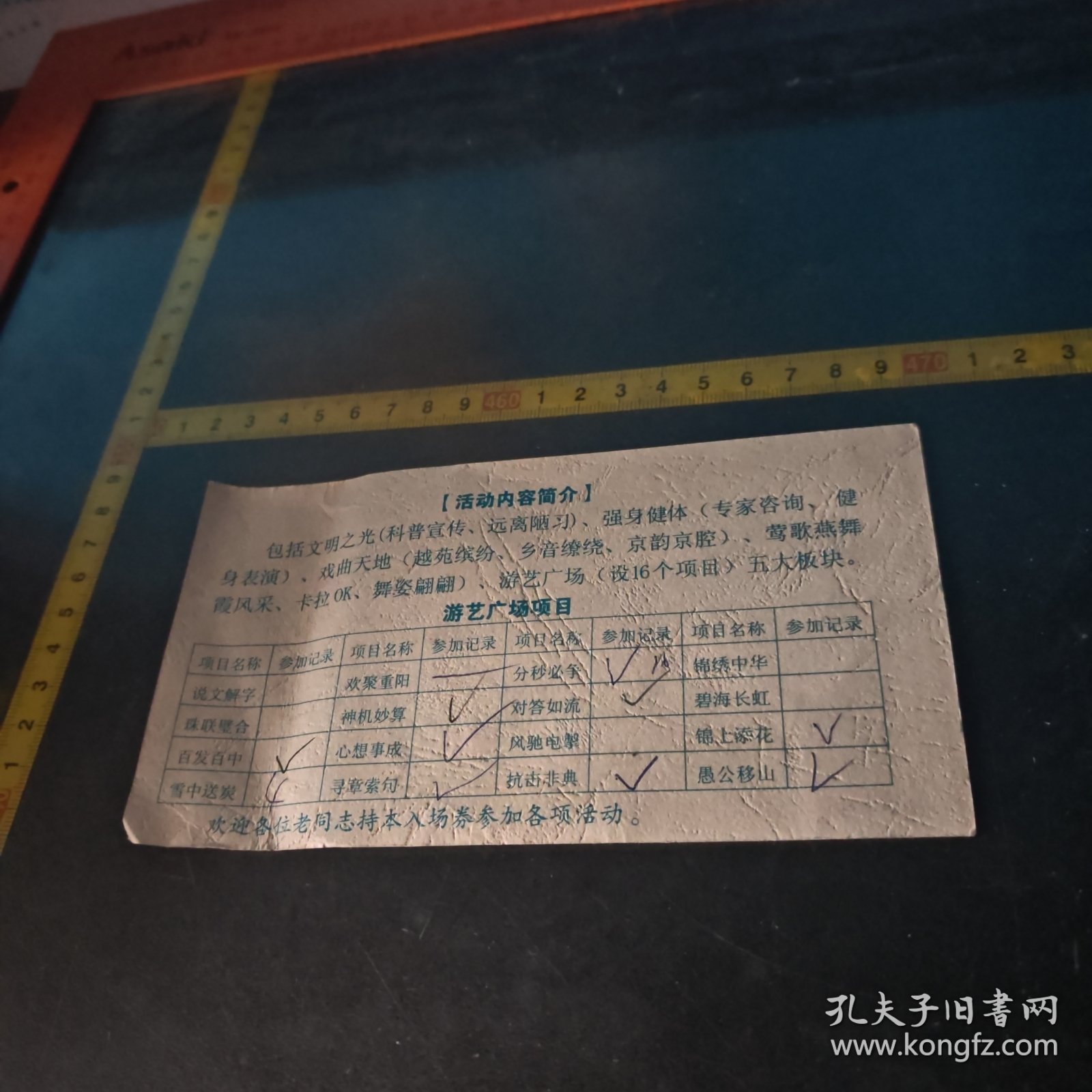 宁波市机关事业单位退休干部2003年度金秋游园会入场券 宁波市盆景园南郊公园