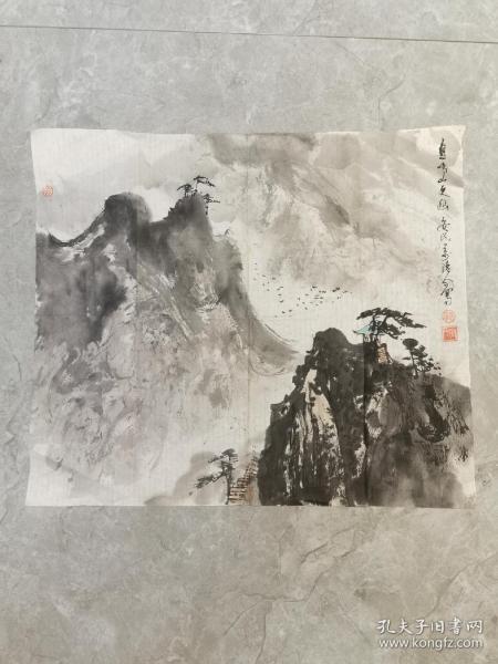 魏万清山水画一张,53cmX46cm