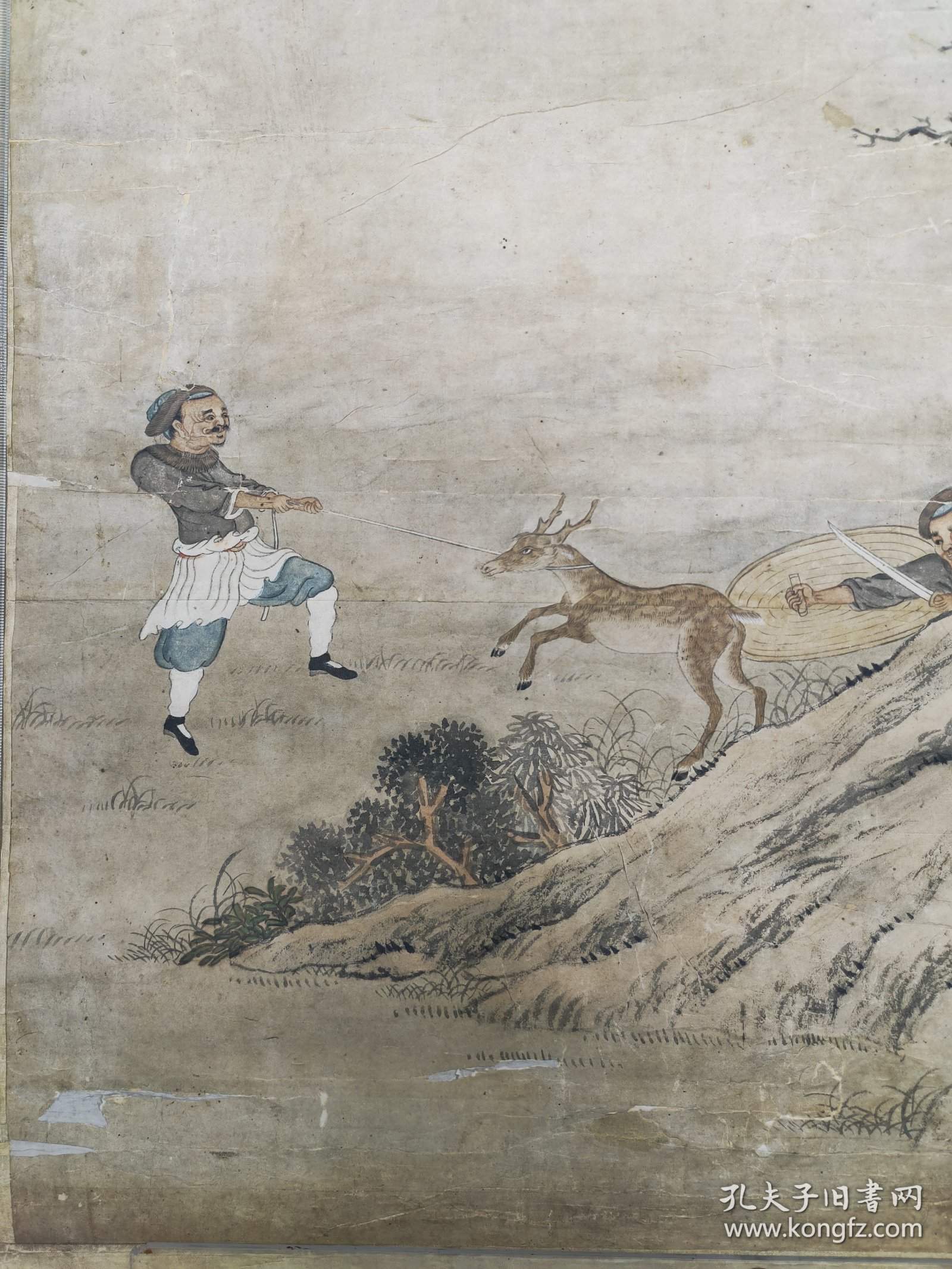 清中晚期，无款，行猎图
