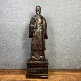 纯铜药王孙思邈铜像摆件
长8厘米，宽6.5厘米，高27厘米
重1190克