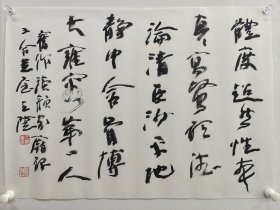 王澄老师书法精品50x70cm软片品相良好 录旧作一首。字多 精彩