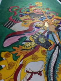 木版年画 故宫门神 秦琼敬德一对 （70×138）cm 色彩庄重浓郁，沥粉堆金，体现皇家贵气 。线稿木版印，手工上色，沥粉堆金。