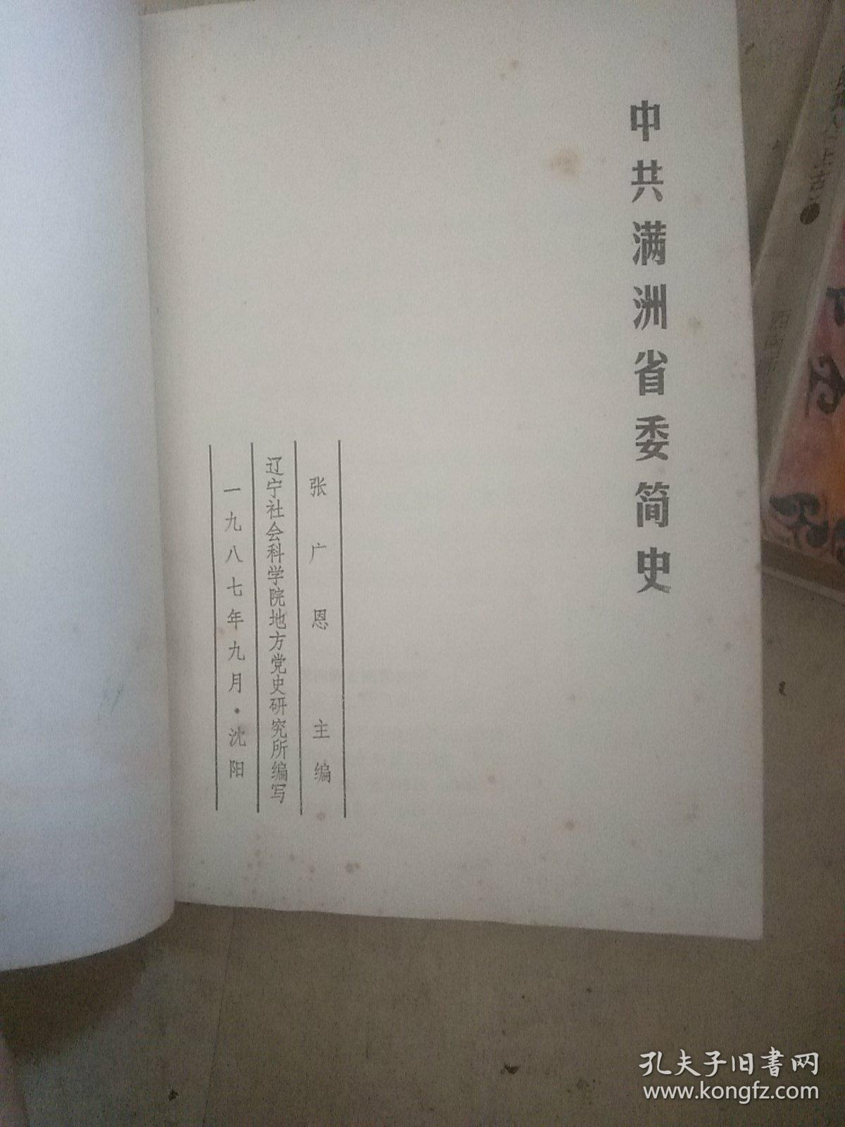 中共满洲省委简史，，A18