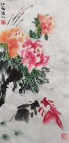 景俊（江苏花鸟画研究会会员，扬州市美协会员，扬州诗词协会会员）保真国画