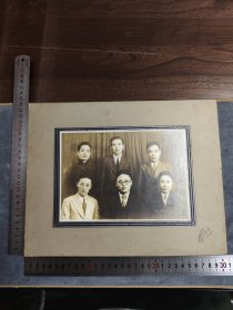 民国 大尺寸 上海启昌照相 六君子合照 衬板尺寸 30X24CM 照片尺寸 20X14.5CM