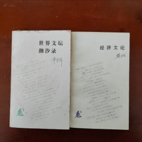 经济文论 世界文坛潮汐录（2册合售）（书架1）