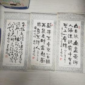 于溥洸书法 1982年抚顺市美术装潢印刷厂印 三条79*35cm