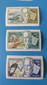 古巴 1969年 德国科学家亚历山大·冯·洪堡 动物鸟类等三全
