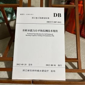 浙江省工程建设标准：基桩承载力自平衡检测技术规程