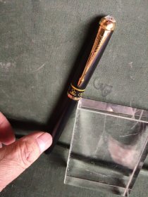 罗氏金属杆签字笔，原装笔芯，笔壳玻璃顶（钢笔等杂物小纸箱内）