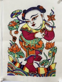 开封朱仙镇木版年画 步步连升（32×22.5cm）