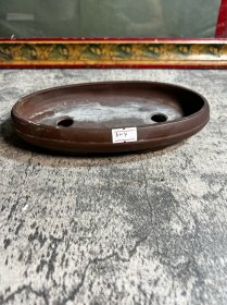 80年代左右，国营厂货花盆，20厘米椭圆形紫砂花盆一只y