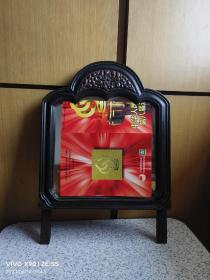 民国 老红木镜子（厚实）：框尺寸42/36/2.8cm、镶嵌黄杨木、原玻璃 —— 好品包邮！