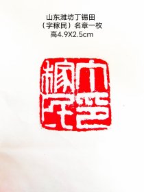 山东潍坊丁锡田 （字稼民）名章一枚， 刻工精湛， 笔力非凡。