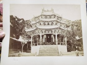 清代清末1880年左右厦门南普陀寺大悲殿大蛋白老照片 28×21传统大尺寸 品相好