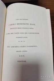 Anecdota Graeca E Codd. Munascriptis Bibliothecae Regiae Parisiensis。全4册