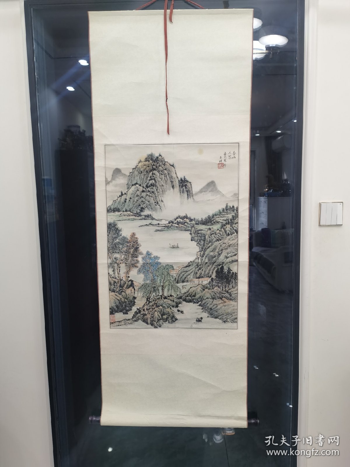 北京画家、胡玉珠老师作品（春山人家）、保真、保手绘（外尺约：145厘米*54厘米、画心约66.5厘米*46.5厘米）品相如图、自定、接受商品现状、到货后不接受任何理由找后找后账、收藏品不退换、合作愉快！