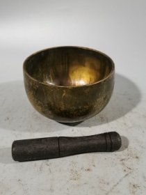 老铜器铜碗铜钵摆件 约744克