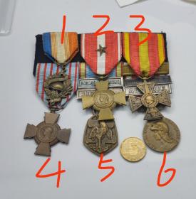 保真二战法国奖章一套6枚