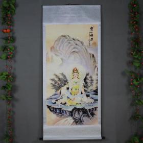 新品国画人物画书房客厅山水书法草书挂画手工礼品画佛像坐石观音