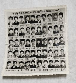 连云港市卫生学校八四级中药剂士二班合照，尺寸约12.5*11.5cm，成色轻微旧痕无损伤#老照片老相片#创建于1958年，1988年级更名为江苏省连云港中药学校，2004年升格为江苏省连云港中医药高等职业技术学校
