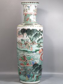清康熙 五彩巜炀帝幸江都》故事图大棒槌瓶