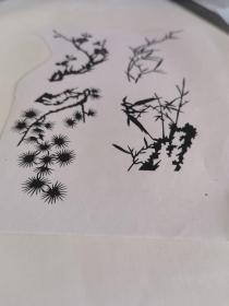 剪纸 复印样子，微型微兰竹菊