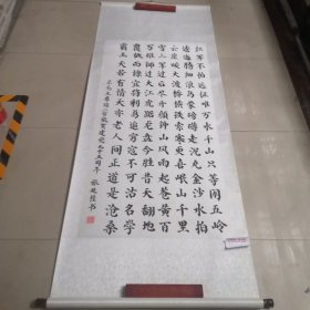 张廷贵毛笔书法作品／真迹／实物拍摄／聊城市人大名人／02号袋／全长195厘米／宽79厘米