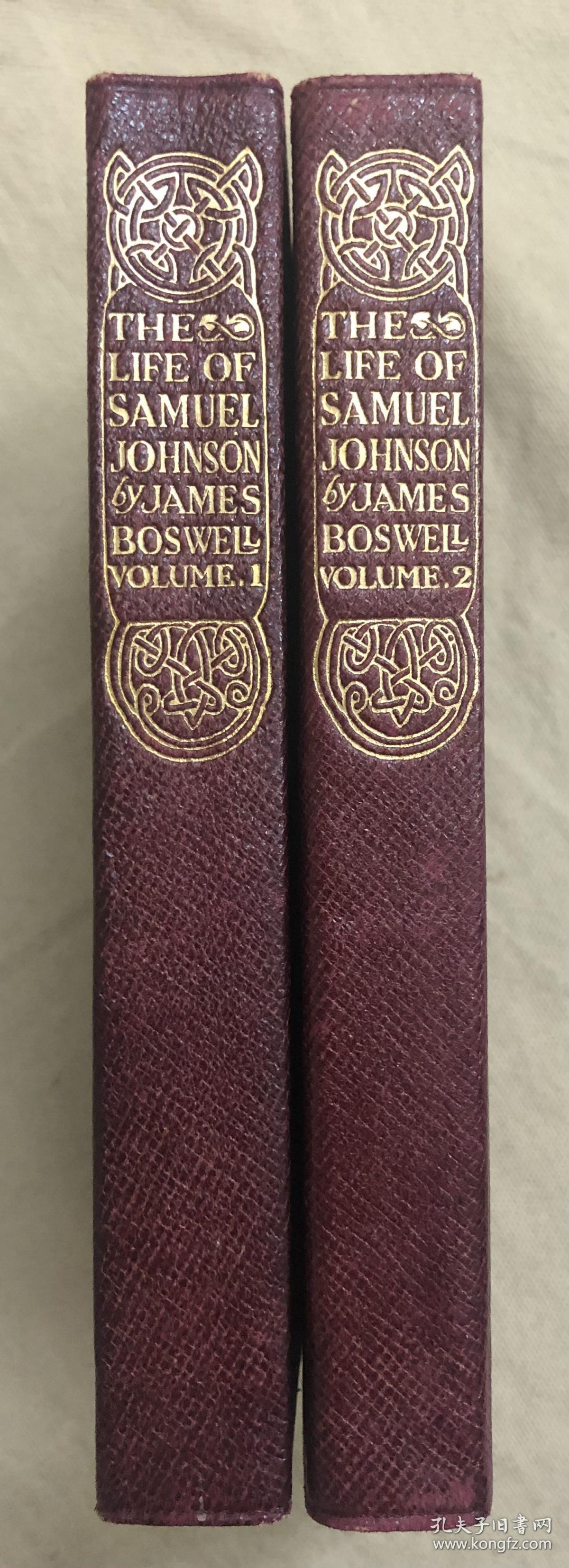 1931年，鲍斯威尔《约翰逊博士传》两册（全）豪华烫金布面精装本精装本，，James Boswell: The Life of Samuel Johnson