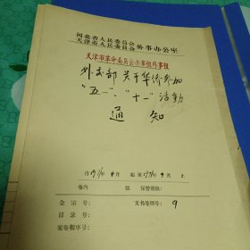 老原始资料 1971年 外交部关于华侨 外国实习生参加“五一”“十一”活动通知