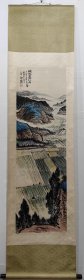 陕北的好江南，山水画立轴，康师尧， 画心尺寸136×42公分