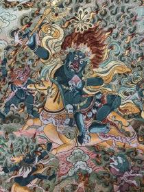 吉祥天母唐卡刺绣织锦画