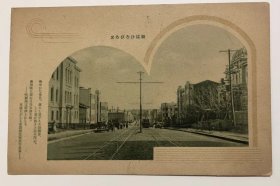 伪满时期～哈尔滨实寄风光明信片，马家沟义州街街景，哈尔滨实寄