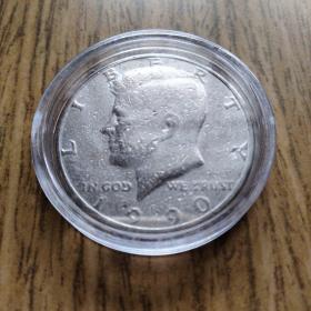 美国大币1990年肯尼迪头像半美元 鹰元 洗水效果