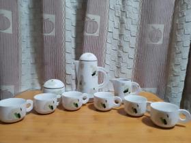 9件套欧式花茶茶具套装养生煮花茶壶蜡烛加热炉陶瓷家用下午茶具泡红茶英式咖啡套装90年代老瓷器