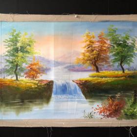 油画101【刘海粟】纯手绘油画，104*74cm左右，