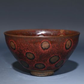 宋建窑曜变盏，高7.2cm直径12.8cm