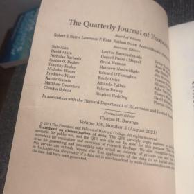 THE
 QUARTERLY
 JOURNAL OF
 ECONOMICS
 rouwhen
 Volume 136 Auguat 2021 lanue
 OXFORD