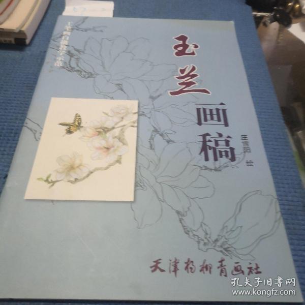 工笔画白描教学示范：玉兰画稿