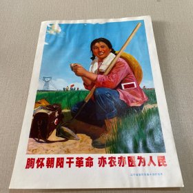 辽宁省工农兵美术作品选散页画片(16开)——胸怀朝阳干革命 亦农亦医为人民