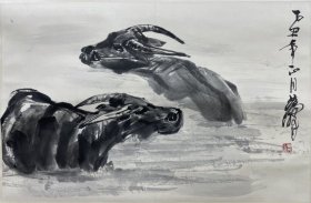 立轴 水牛